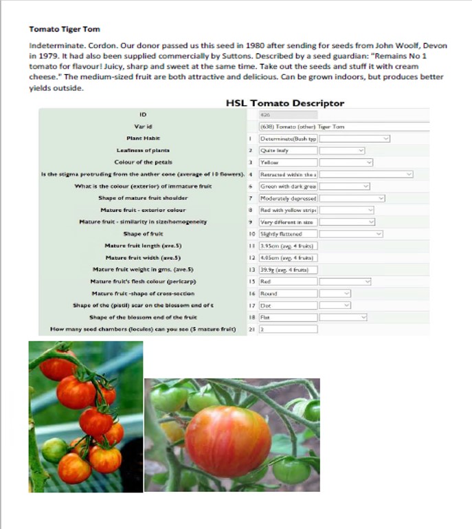 Descriptor sheet